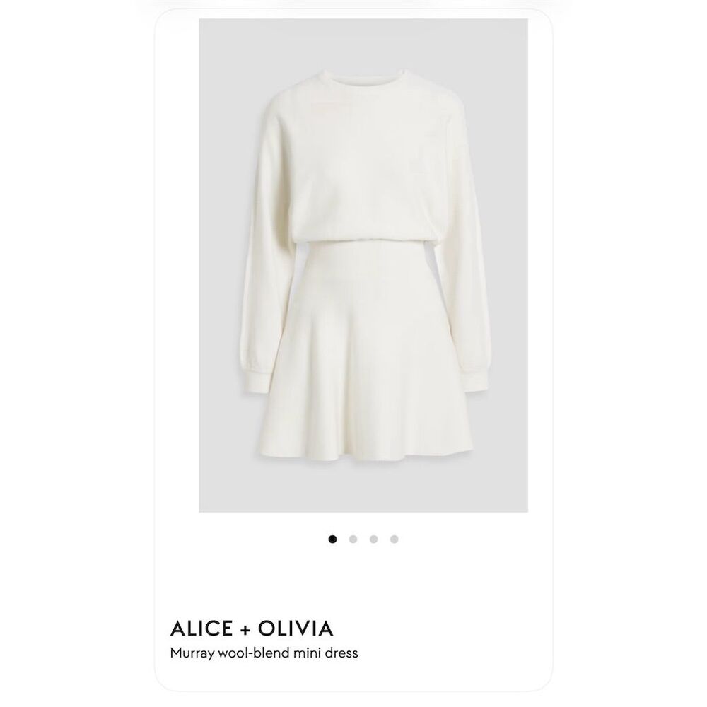 Alice + Olivia Cream Wool-Blend Mini Dress